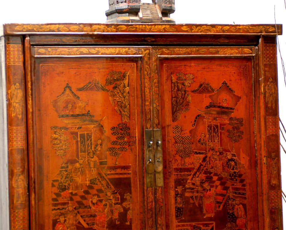 Chinese Shanxi Gold Wedding Cabinet For Sale