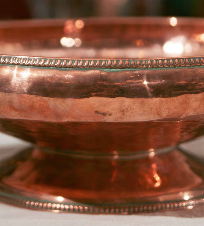 20th Century Large Hammered Copper Center Bowl
