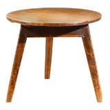 19th C English Oak Cricket Table with Painted Base