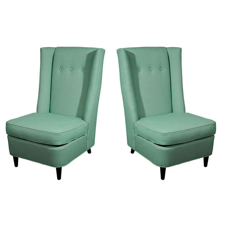 Pair of High-back Slipper Chairs by Paul László