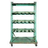 Used Original Painted Early  20th Century Shoe Rack/Shelf On Wheels