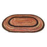 Vintage 1930's Oval Braided Rug / Multi-colored In Wool
