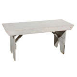 19th Century Original Grey Painted Water/Bucket Bench from Pennsylvania