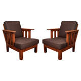 Pair of English Arts and Crafts Armchairs