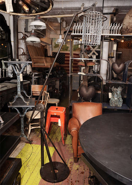 Adjustable Factory Floor Lamp from Repurposed Parts