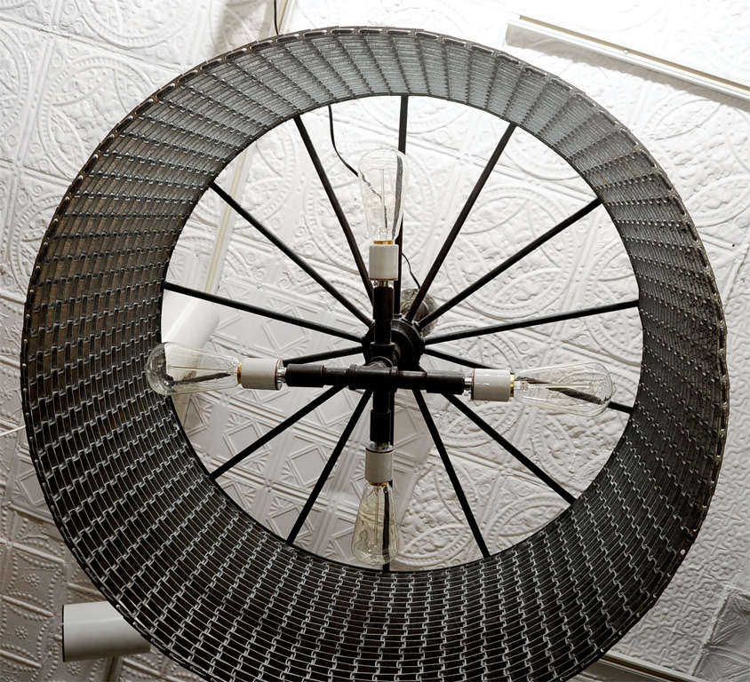 Picture of Large Industrial Conveyor Belt Chandelier For Sale at 1stDibs | large ...