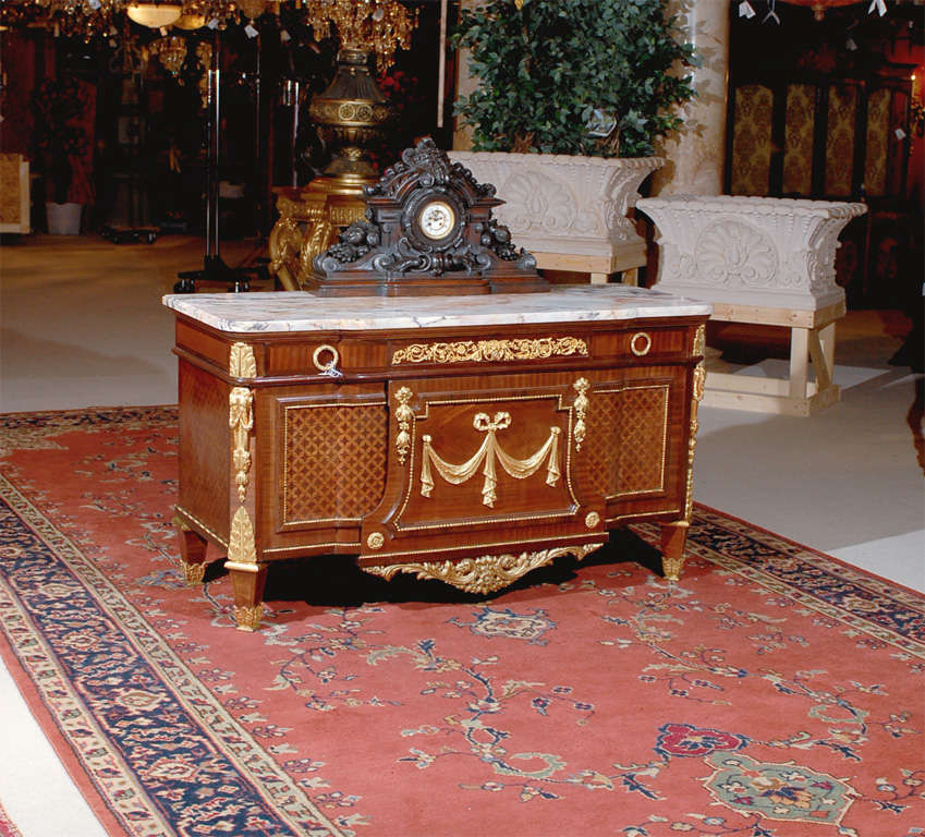 Superb ormolu mounted commode with a marble top