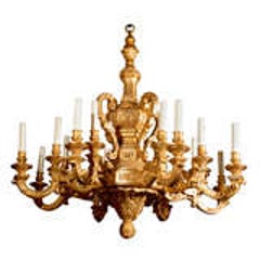 Antique Chandelier. Giltwood chandelier 8