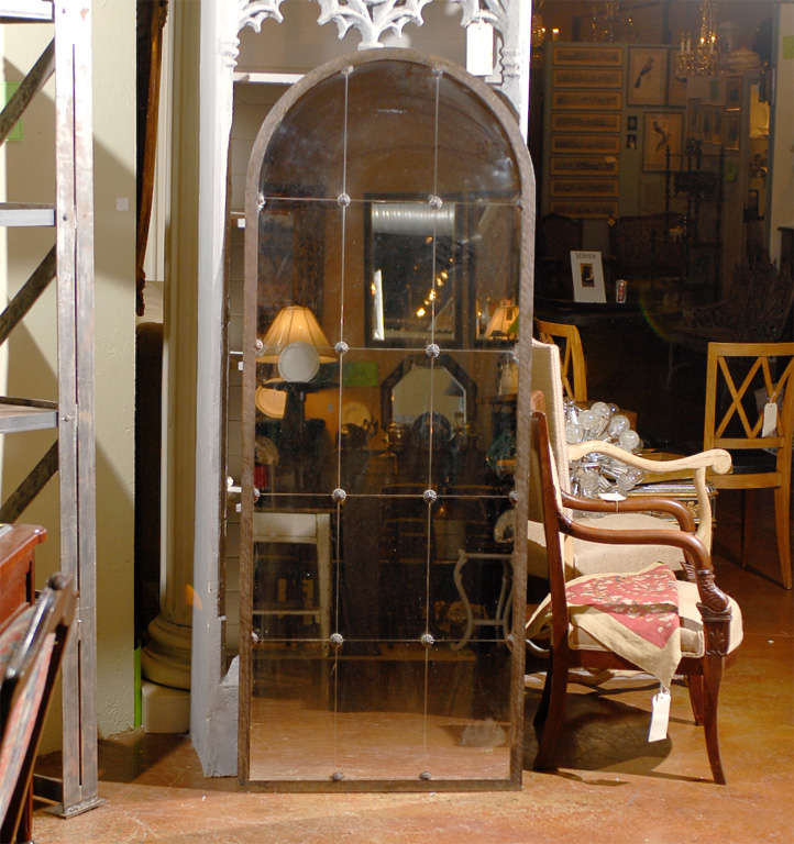 Gothic Style Cast Iron Mirror with Arched Dome