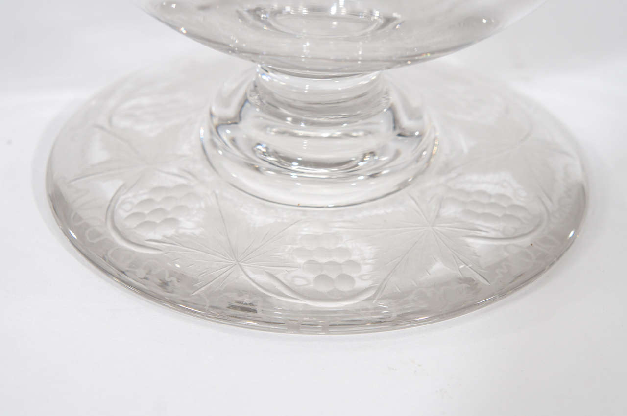20th Century Rare Pairpoint Wheel Cut Crystal Punchbowl with Matching Signed Ladle For Sale