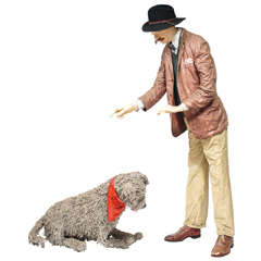 Life Size Paper Mache Man & His Dog