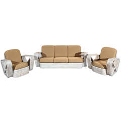 3 Piece Set Rattan Sofa & Chairs