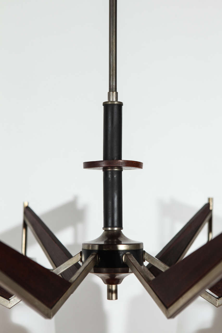 Mid-20th Century Six-Light Fixture in the Manner of Stilnovo For Sale