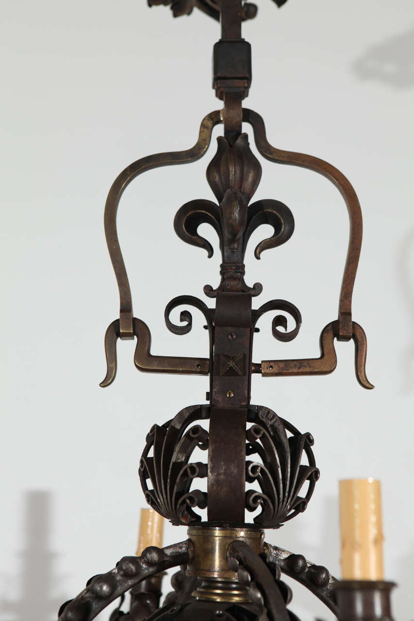 Iron Early 20th Century French Chandelier For Sale