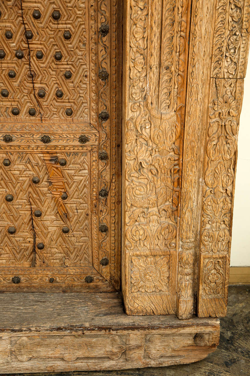 Ornately Carved Wood Door with Surround from India 3