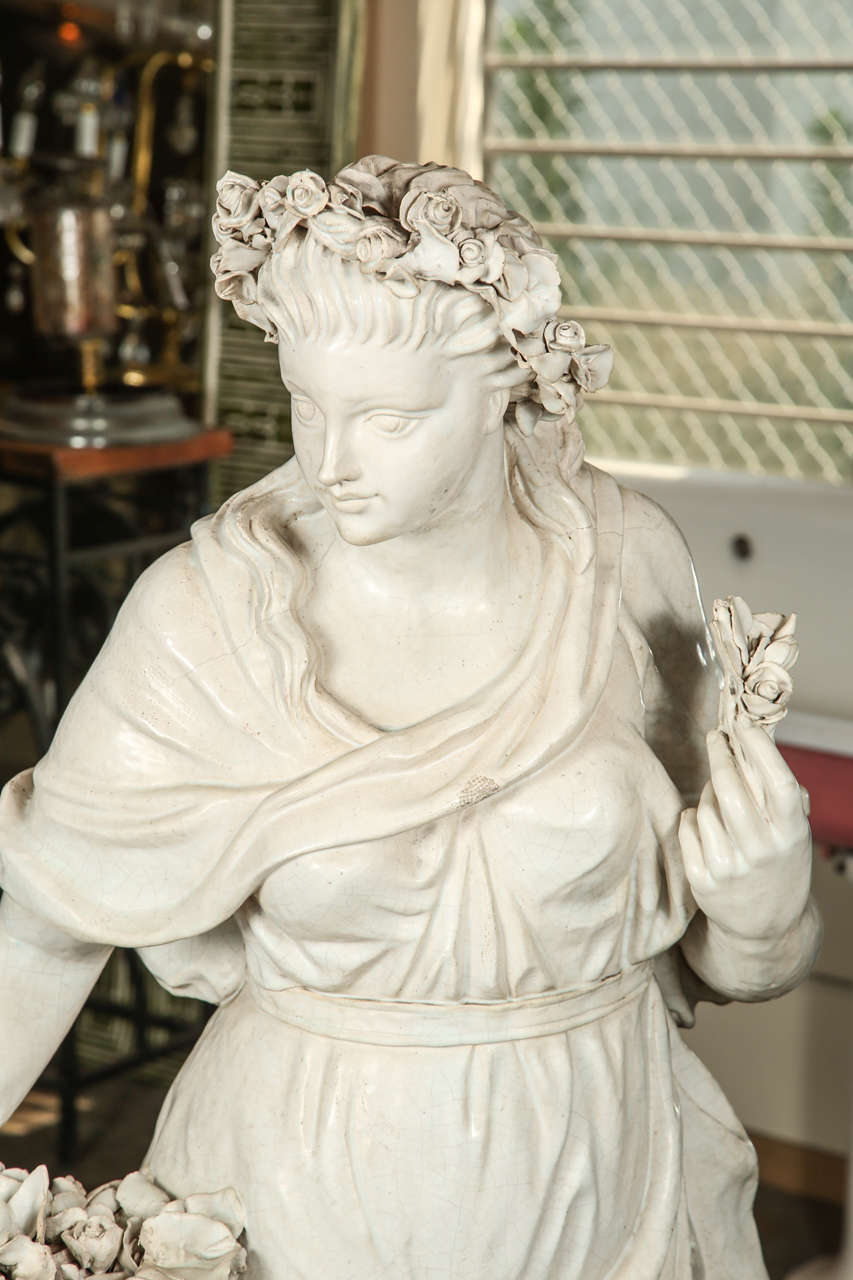 Italian Glazed Terra Cotta Statue 3