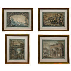 Set of Four Italian Watercolors