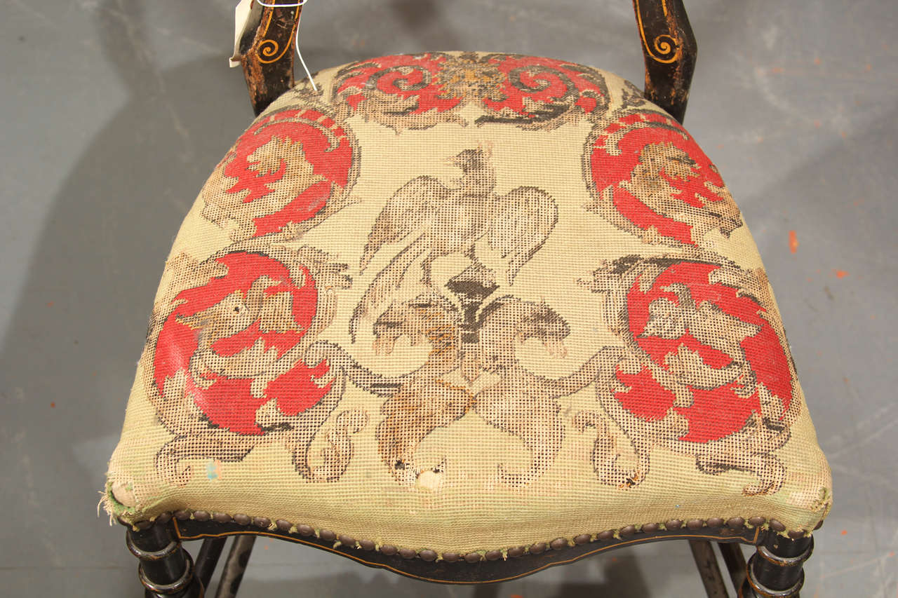 needlepoint chair at 1stDibs