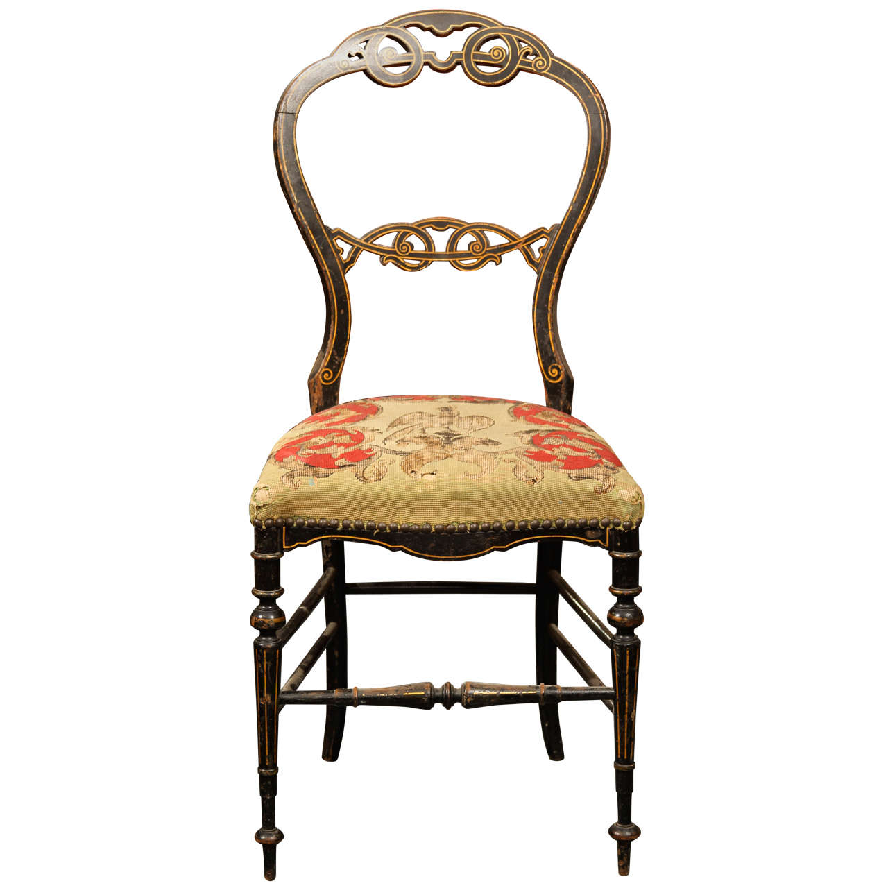 needlepoint chair at 1stDibs