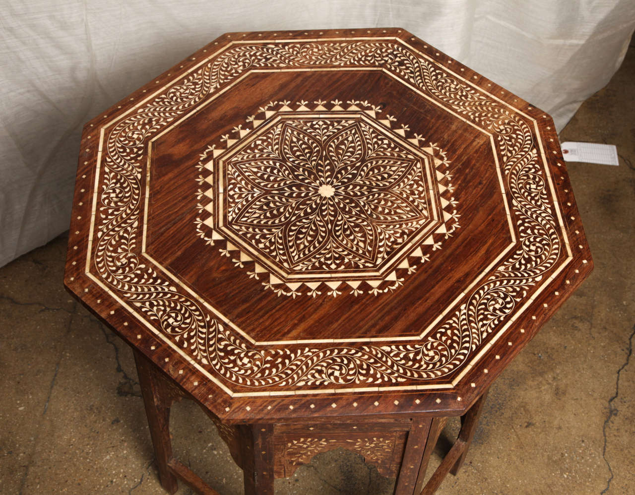 Indian Octagonal Inlaid Side Table