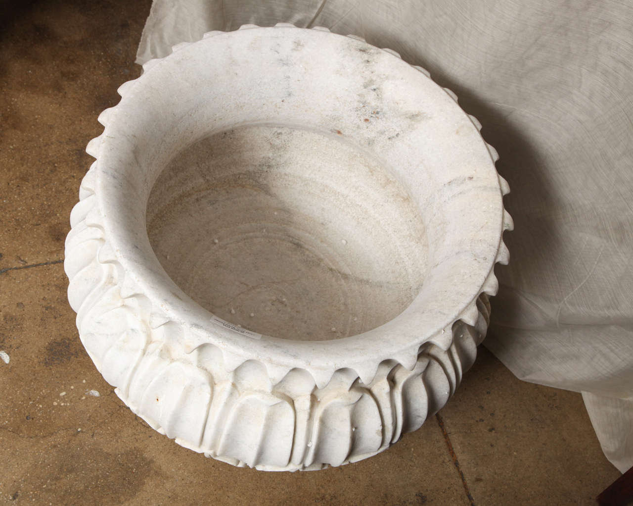 20th Century White Marble Planter