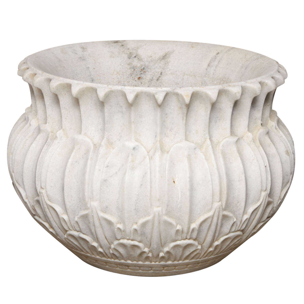White Marble Planter at 1stDibs