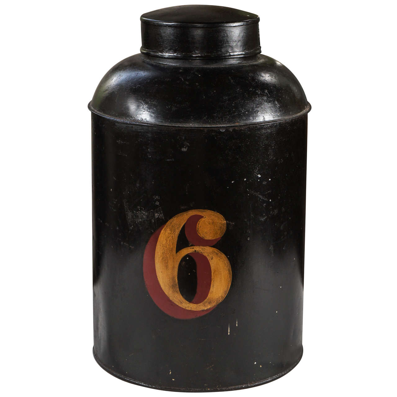 19th Century Tole Tea Canister For Sale