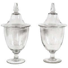 American Glass Lidded Urns