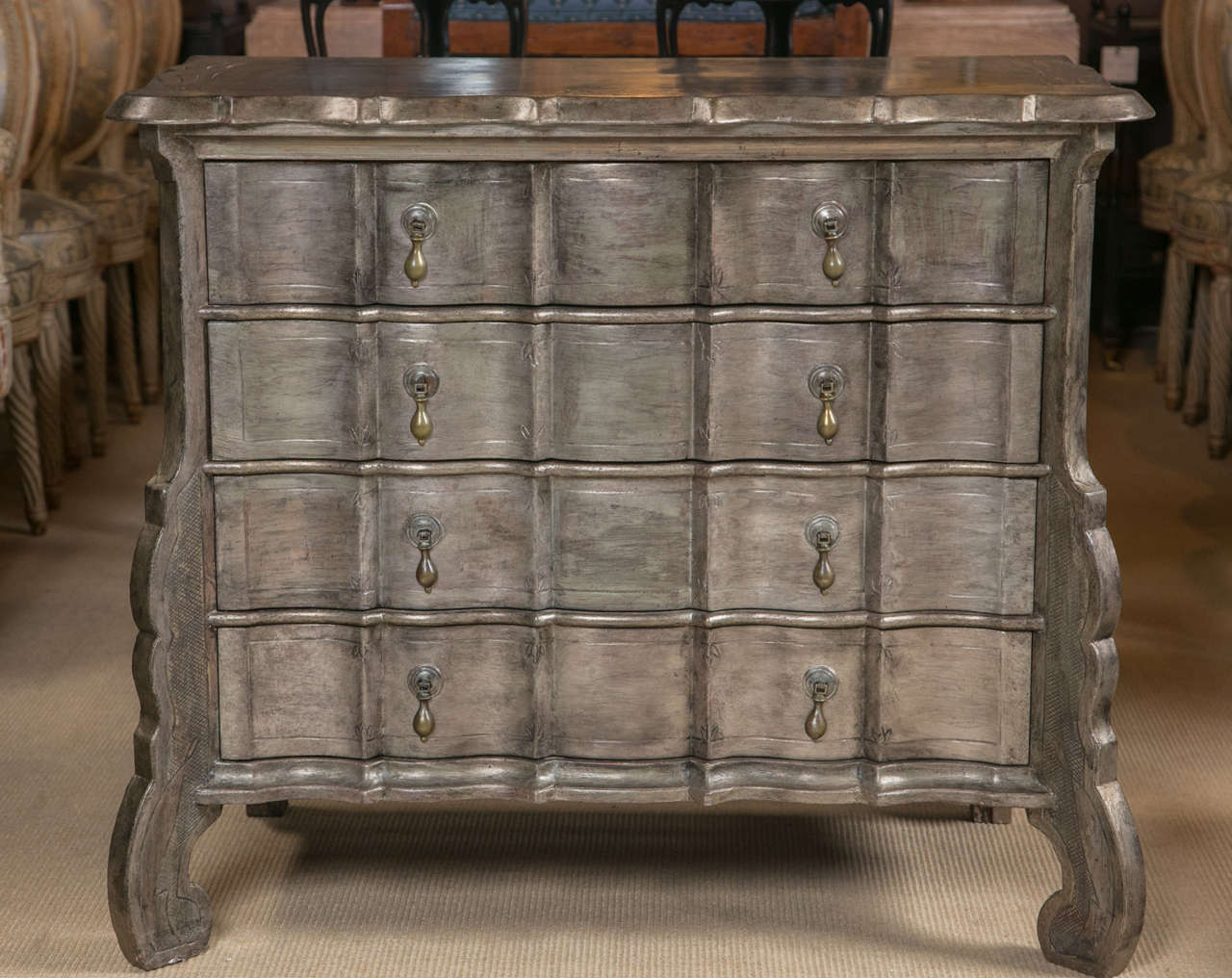 1940's silver leaf chest of drawers