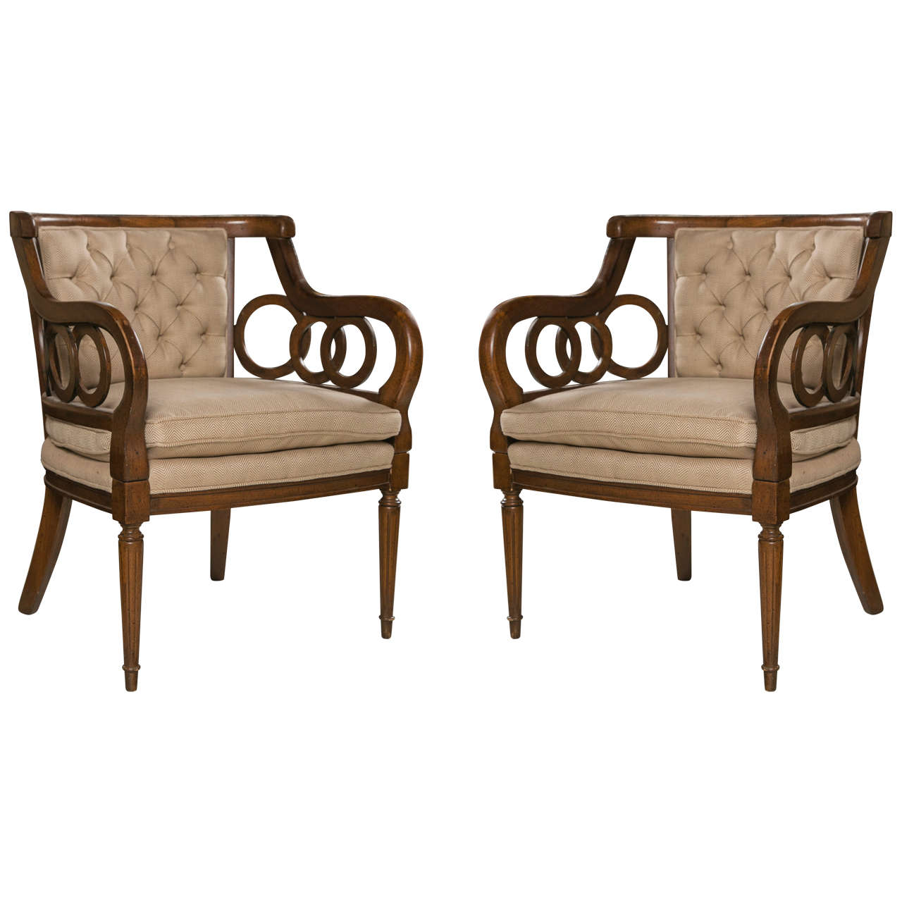 Mid- Century circle Lattice lounge chairs