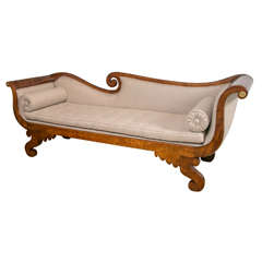 Tiger Maple Grecian Sofa