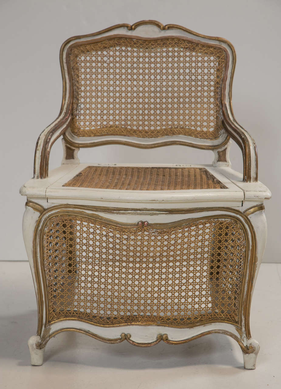 19th c. Bath Chair - to hide the privy. Cane in excellent condition on all sides.