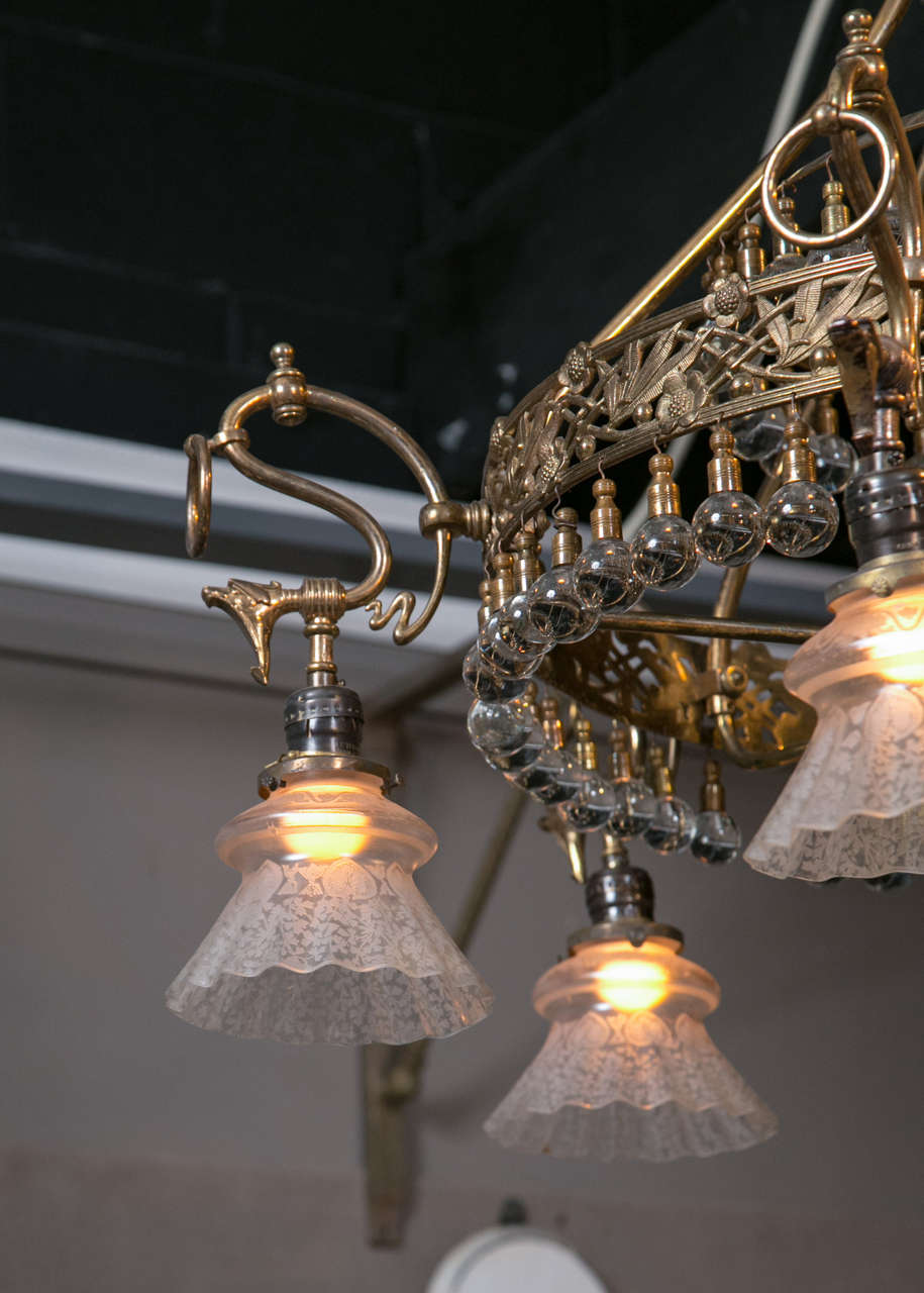 1880's Electrical Chandelier In Good Condition In Stamford, CT