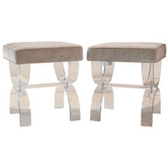 1970's Lucite Benches / Vanity Stools