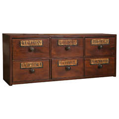 Antique c. 1880 English Apothecary Chest of drawers
