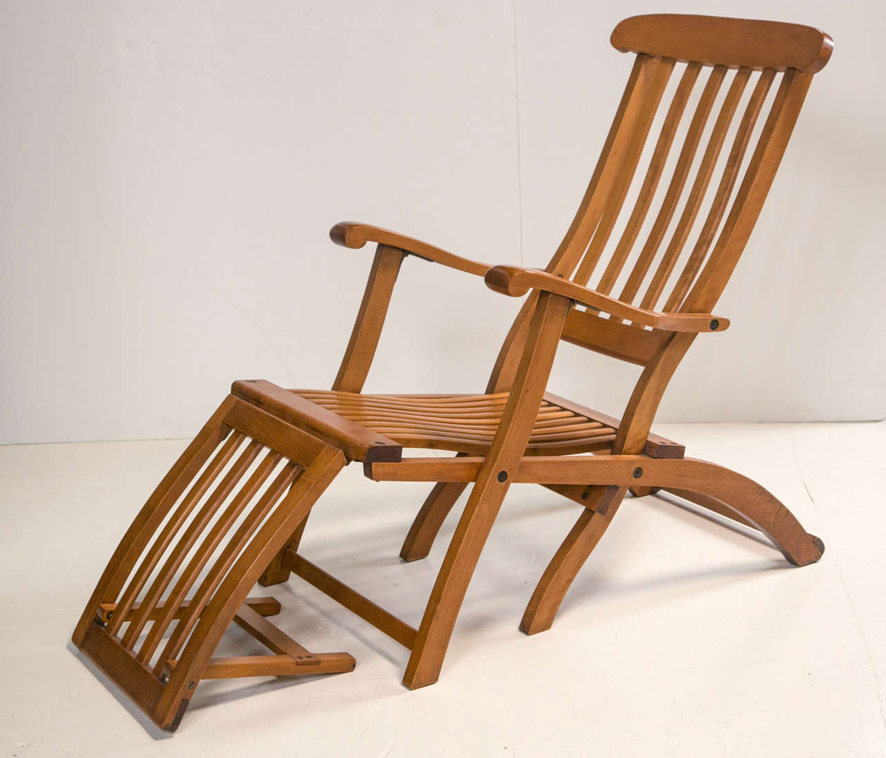 Fruit wood deck chair at 1stdibs