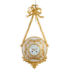 Gorgeous and Rare Wall Clock Louis XVI Style