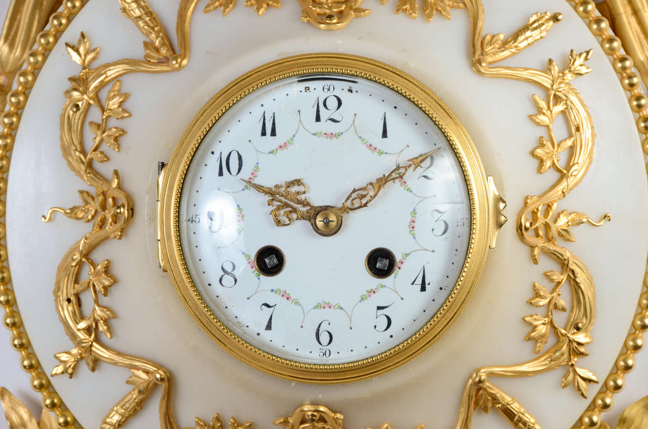Gorgeous and Rare Wall Clock Louis XVI Style For Sale 4