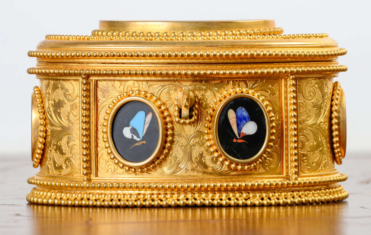 Napoleon III Gorgeous and Rare Gilded Plated Box Signed Tahan For Sale