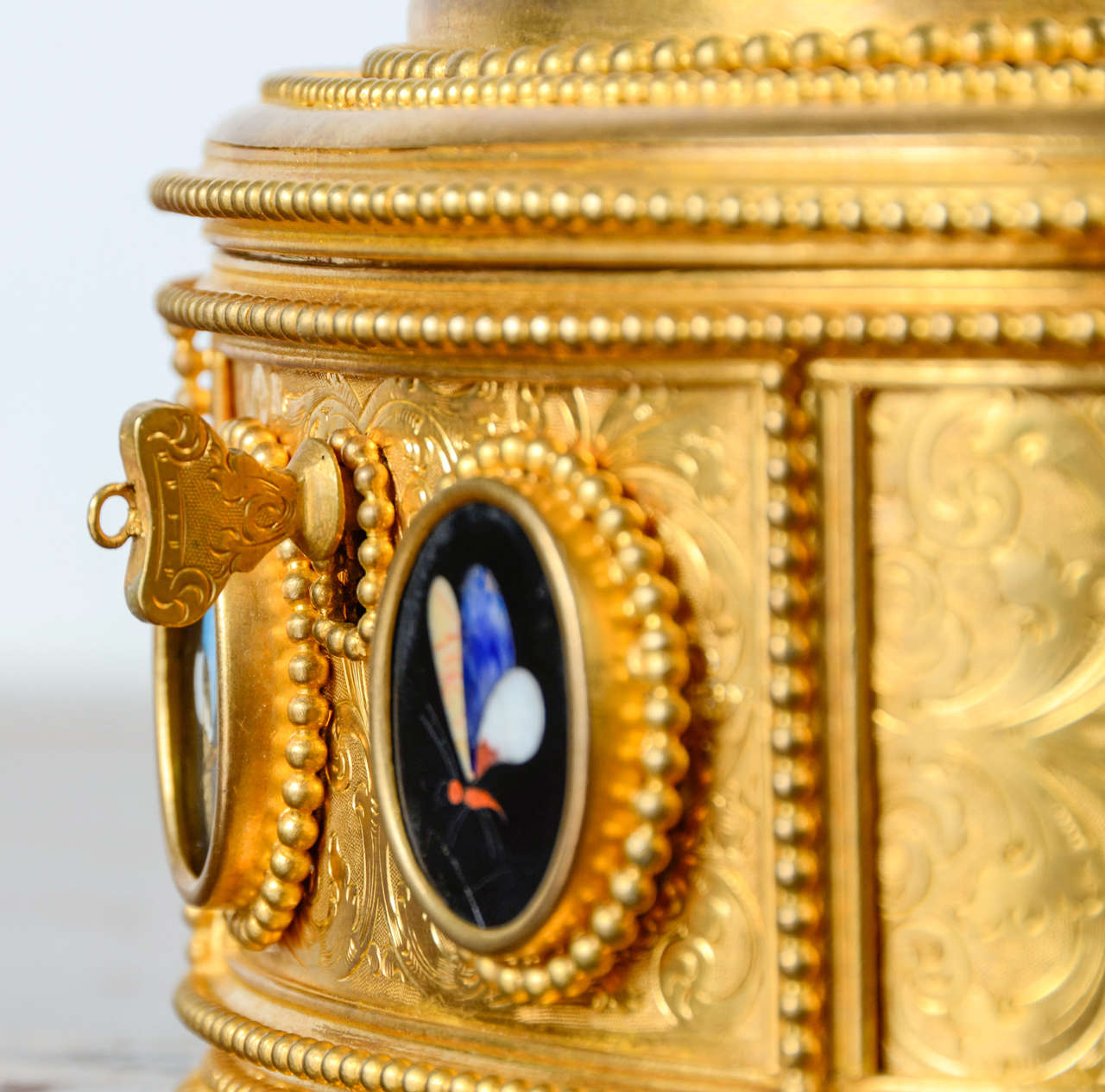 French Gorgeous and Rare Gilded Plated Box Signed Tahan For Sale