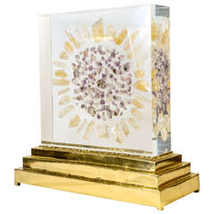 Table Lamp with Inclusion of Amethyst and Rock Crystal by Enzo Missoni
