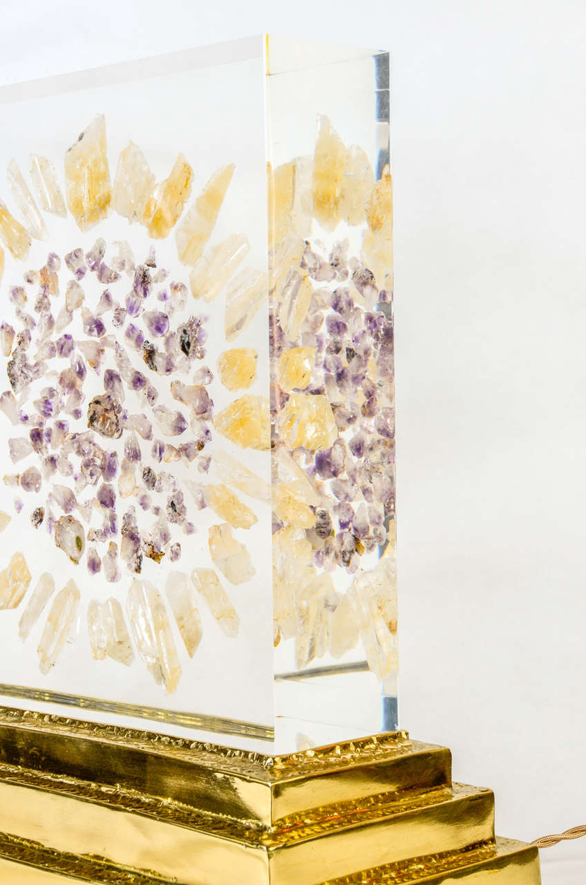 Table Lamp with Inclusion of Amethyst and Rock Crystal by Enzo Missoni 2