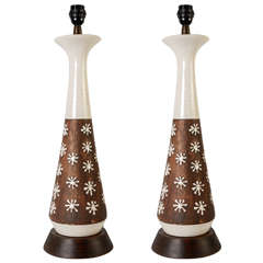 Pair of Ceramic Lamps in the Style of Jean Besnard 1