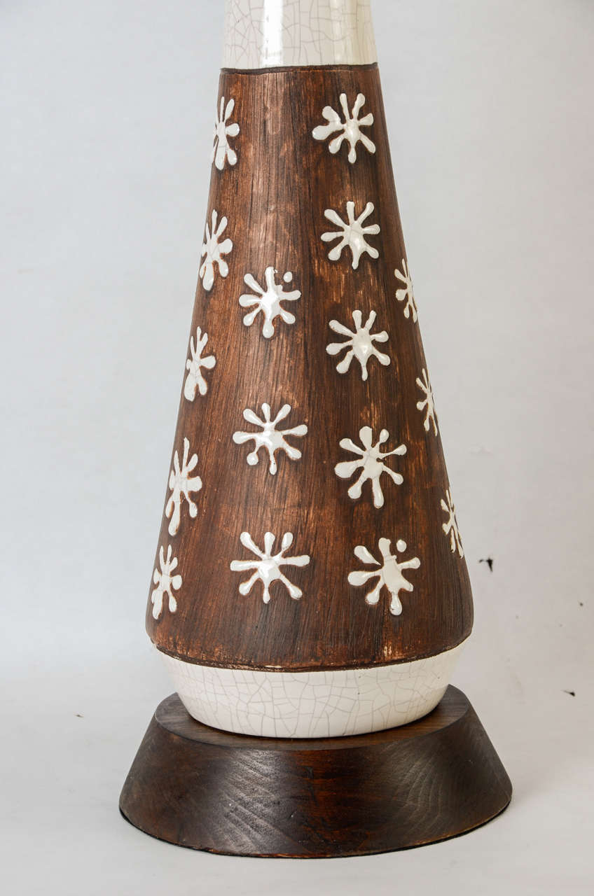 Paire de lampes en céramique dans le style de Jean Besnard Excellent état - En vente à Bois-Colombes, FR