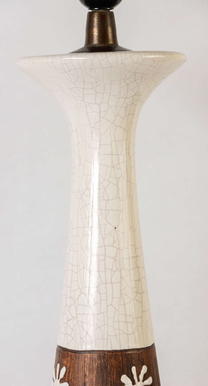 Céramique Paire de lampes en céramique dans le style de Jean Besnard en vente