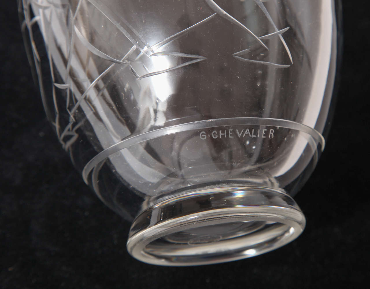 20th Century Baccarat Boxing Vase Designed by Georges Chevalier, 1925, France For Sale