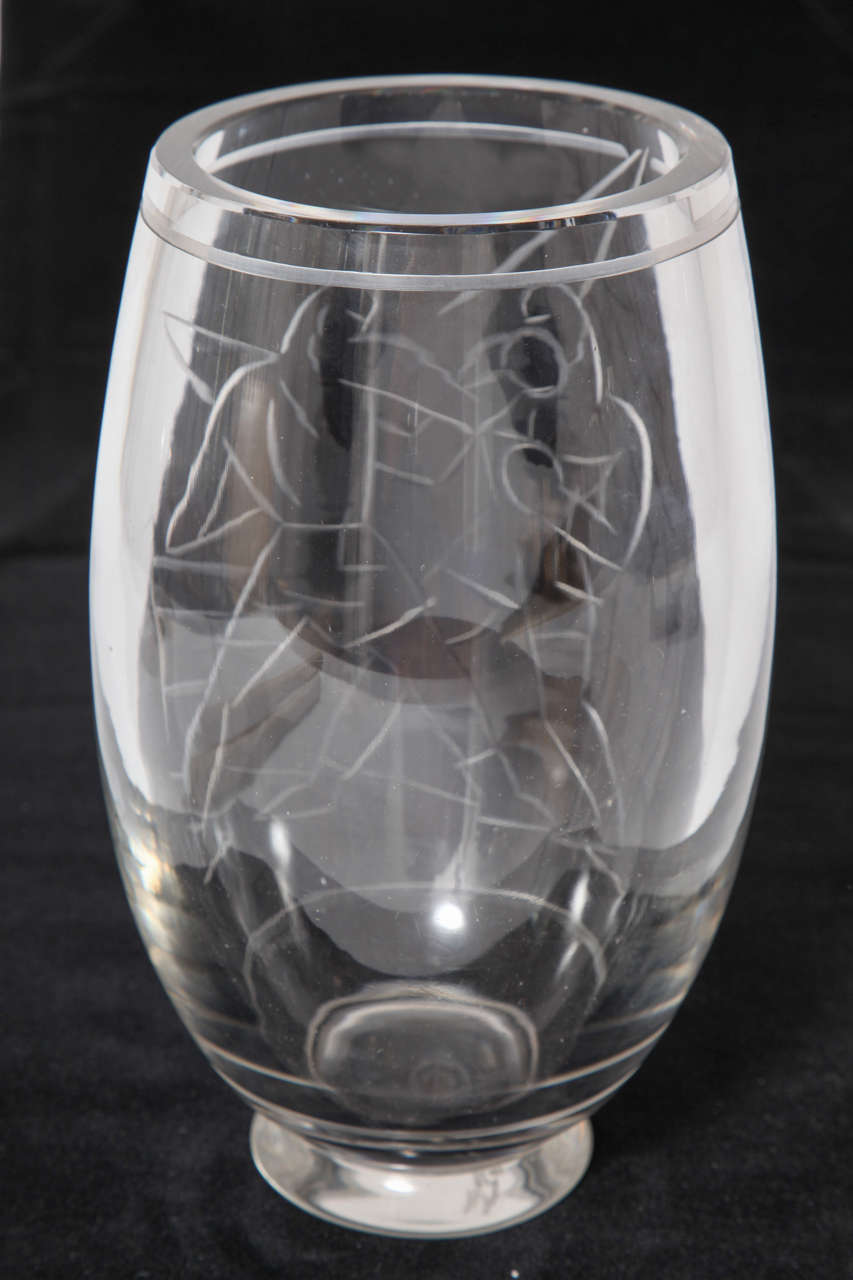 Baccarat Boxing Vase Designed by Georges Chevalier, 1925, France For Sale 1