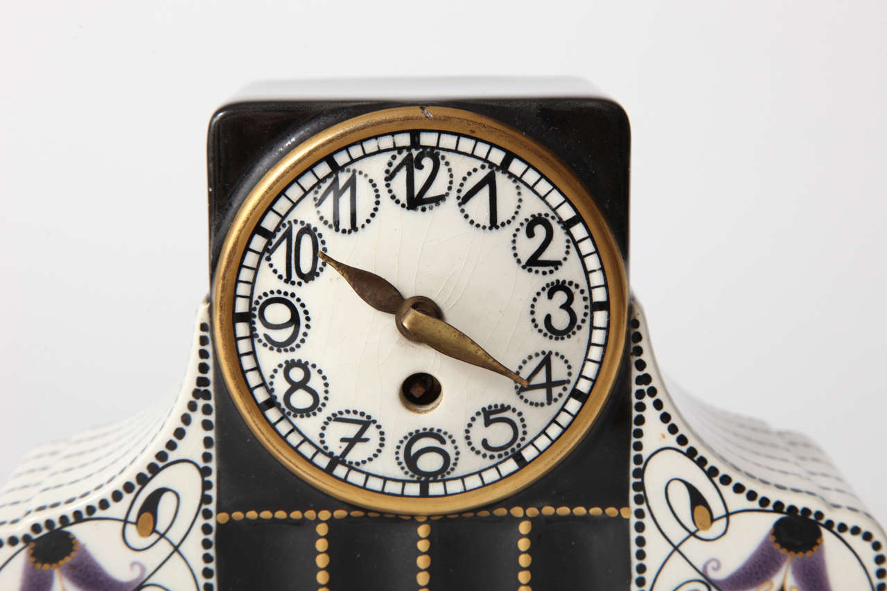 20th Century Karl Klaus, Serapis Wahliss, Vienna Secessionist Clock, 1910, Austria For Sale