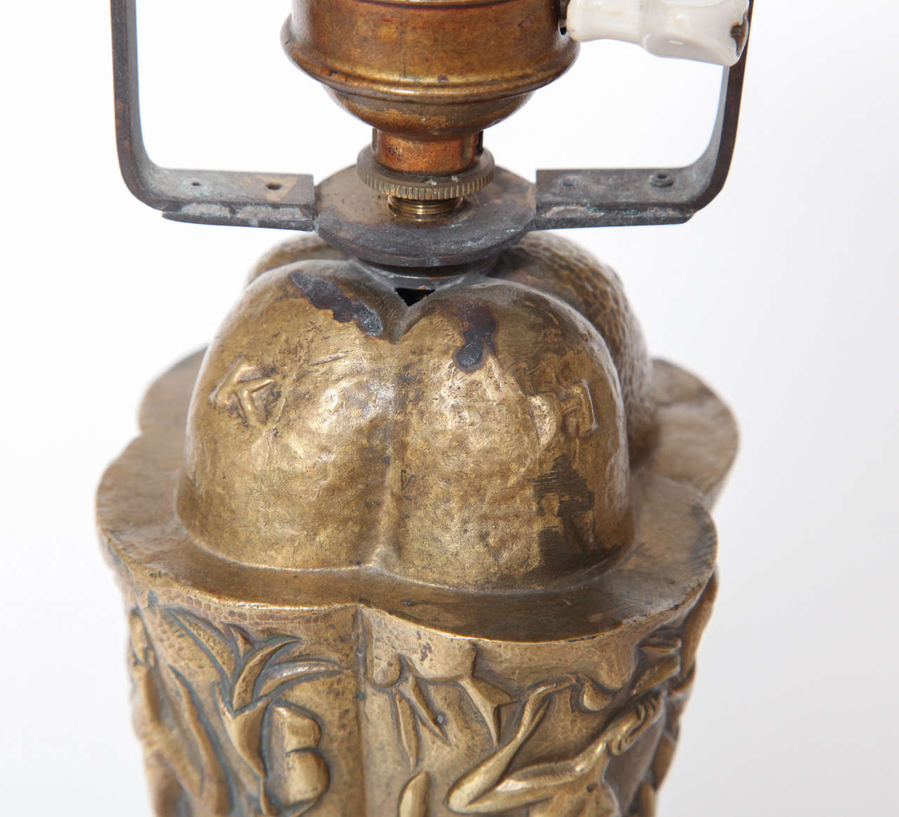 Karl Hagenauer Hand Hammered Brass Lamp, Unique, 1923 For Sale 4