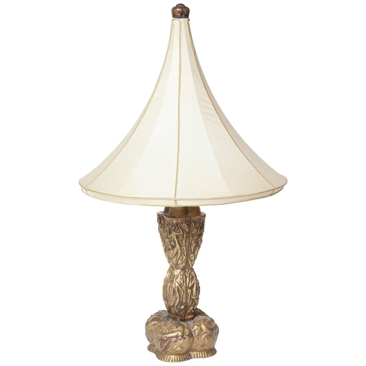 Karl Hagenauer Hand Hammered Brass Lamp, Unique, 1923 For Sale
